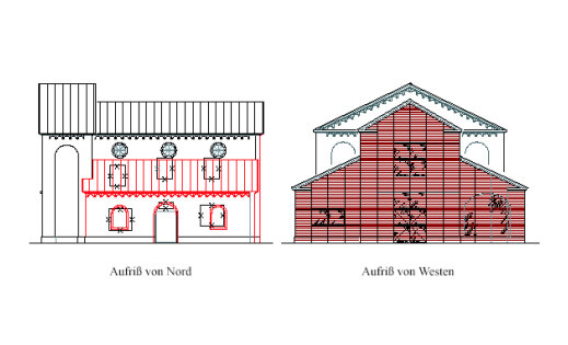 Abbildung Aufrisse von Nord und West